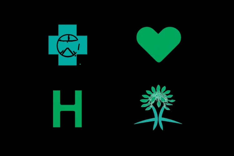 Uma lista de logotipos de planos de saúde conhecidos, sugerindo cobertura para dispositivos médicos.
