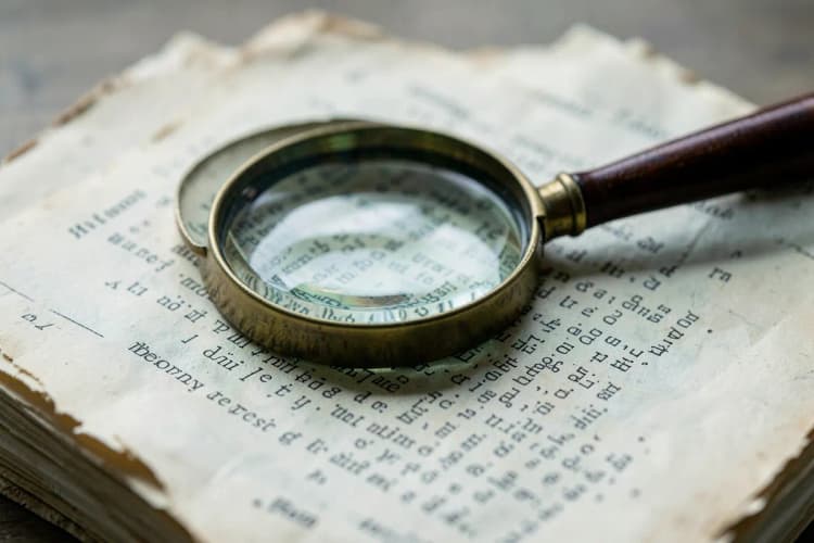 Uma pilha de documentos legais com uma lupa focada em um parágrafo específico, simbolizando a análise de um caso.