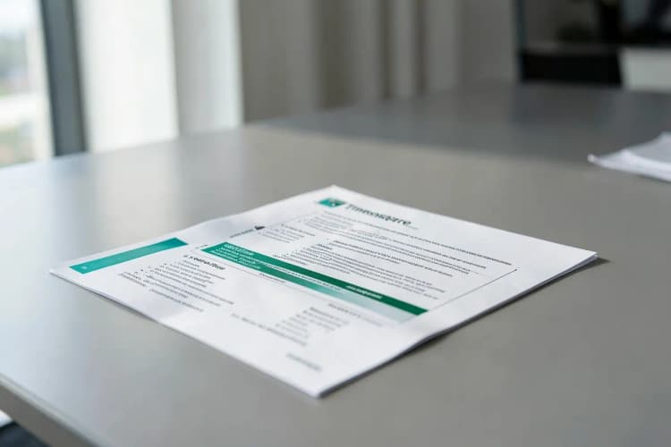 Um documento de contrato de timeshare aberto sobre uma mesa, com uma caneta ao lado.