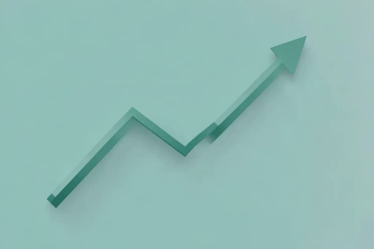 Gráfico simples mostrando uma linha de recuperação ascendente após um pico.