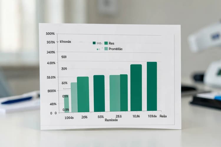 Gráfico de barras mostrando a variação de preços de próteses penianas, com valores estimados em reais.